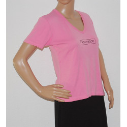 Hollywood Damen T-Shirt für Sport & Freizeit ~ in Farbe Pink, Größe S ~ Bild Nr.1