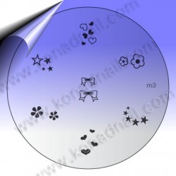 Konad Stamping Schablone M3 – Schleifen und 6 zusätzliche wunderschöne, edle Motiven für perfekte Nail-Art Designs.