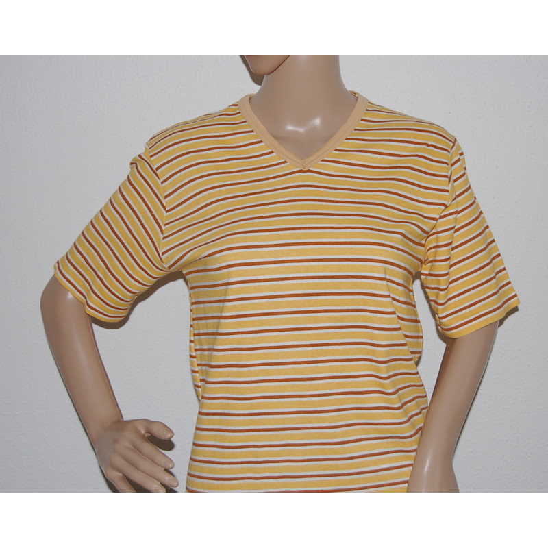 bequemes-hochwertiges-damen-t-shirt-tricolor-gestreift-größe-46-bild-nr1