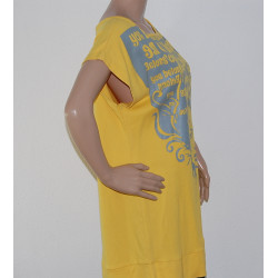 damen-t-shirt-gelb-aufdruck-silber-groesse-xl-nr2