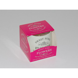 Glas Duftkerze mit Brenndauer 30 Stunden Sweet Home Flowers - Kerze GRATIS