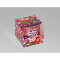 Glas Duftkerze mit Brenndauer 30 Stunden Lavender Pomegranate - Kerze GRATIS