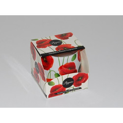 Glas Duftkerze mit Brenndauer 30 Stunden Poppies - Kerze GRATIS