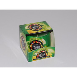 Glas Duftkerze mit Brenndauer 30 Stunden Fresh Fruits Grün - Kerze GRATIS