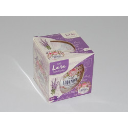 Glas Duftkerze mit Brenndauer 30 Stunden Lavender Garden-Rose Lara - Kerze GRATIS
