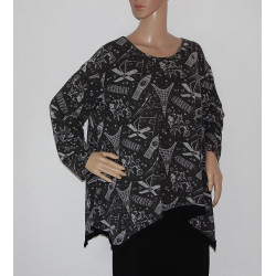 strickbluse-grau-deko-motive-silber-groesse-44-46-nr1