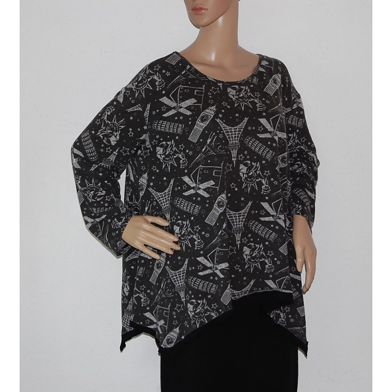 strickbluse-grau-deko-motive-silber-groesse-44-46-nr1