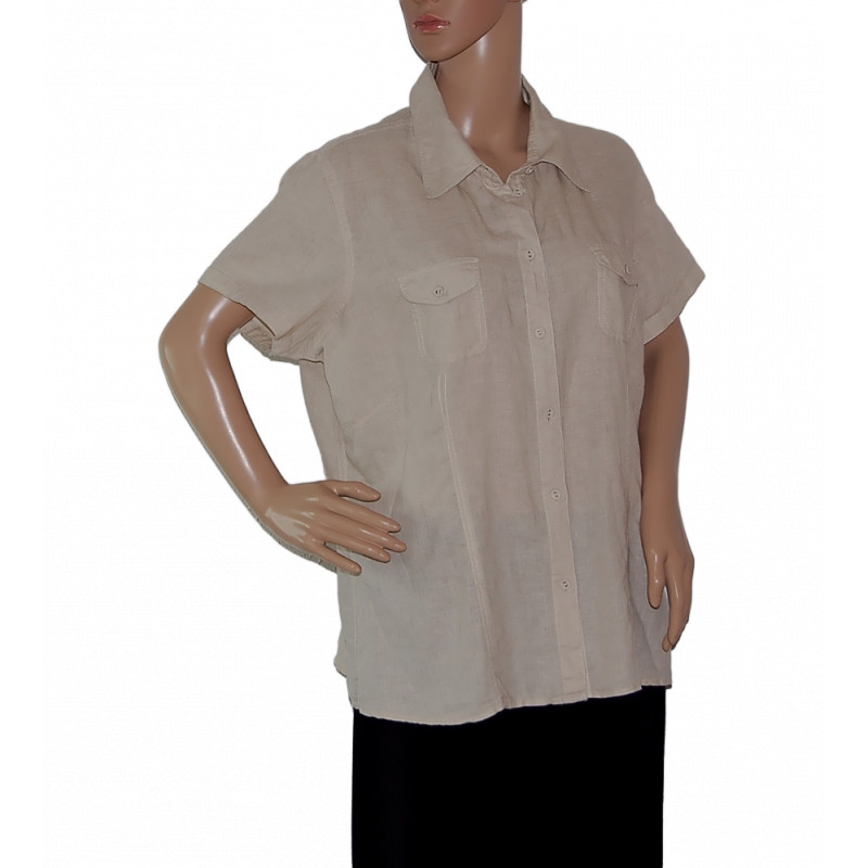 BIAGGINI-leinen-kurzarm-frauenhemd-bluse-beige-groesse-46-48-nr1