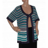 kurzarm-damenweste-strickweste-mehrfarbig-gestreift-groesse- 40-42-nr1