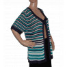 kurzarm-damenweste-strickweste-mehrfarbig-gestreift-groesse- 40-42-nr2