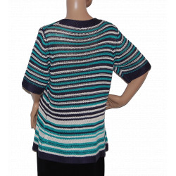 kurzarm-damenweste-strickweste-mehrfarbig-gestreift-groesse- 40-42-nr3