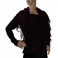 ESPRIT-dreieck damen-fransen-schal-schwarz-kirschrot