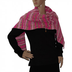 damen-strickschal-weich-leicht-gestreift-rosa-pink-braun