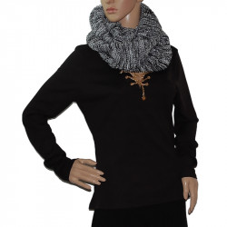 weicher-damen-loop-schal-fein-gestrickt-schwarz-weiss