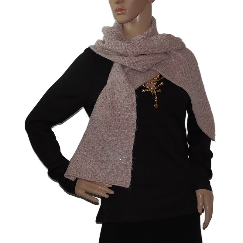 benetton-damen-schal-fein-gestrickt-mit-glitzer-blume