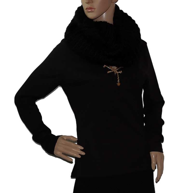 hm-damen-loop-strick-schal-schwarz-flauschig-weich