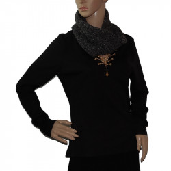 damen-elastischer-splatter-loop-schal-doppelt-gestrickt