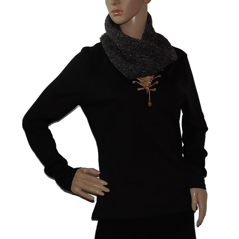 damen-elastischer-splatter-loop-schal-doppelt-gestrickt