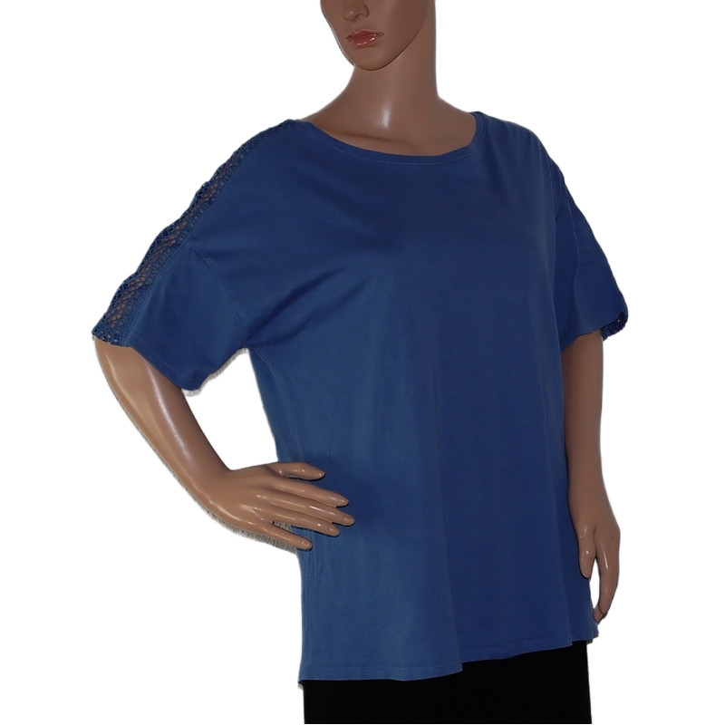 damen-t-shirt-blau-spitzen-groesse-44-46-nr1