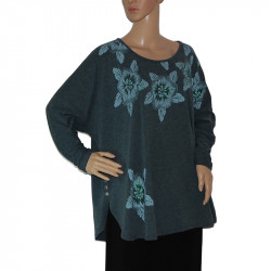 uebergroesse-damenbluse-rundhals-gruen-blumen-groesse-48-50-nr1