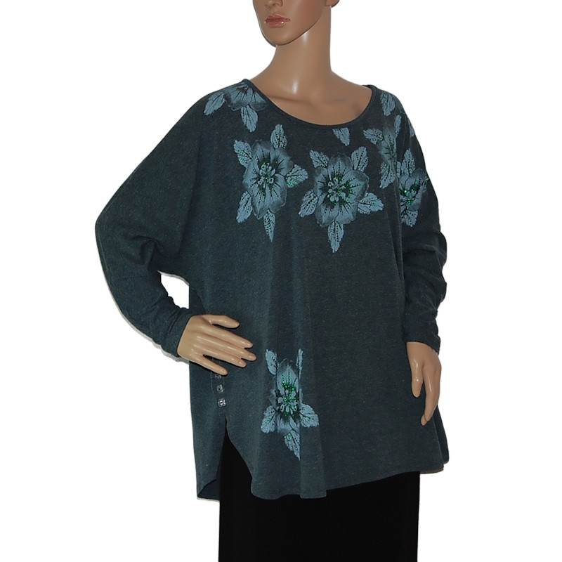 uebergroesse-damenbluse-rundhals-gruen-blumen-groesse-48-50-nr1