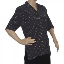 damen-kurzarmbluse-dunkelblau-weiß-38-40-nr1