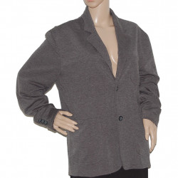 Grauer sportlich-eleganter Damen Blazer in Größe 50 - Detailansicht