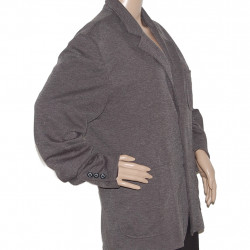 Grauer sportlich-eleganter Damen Blazer in Größe 50 - Seitenansicht