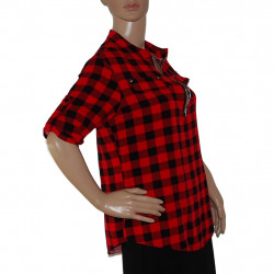 damen-bluse-kurzarm-kariert-schwarz-rot-m-nr2