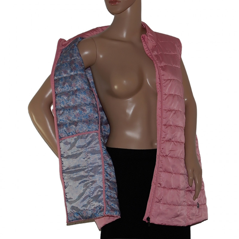 NKD Damenweste Steppweste in Metallic Rosa Größe 50 - Vorderansicht