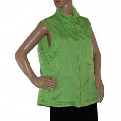 2 Gesichter Neongrüne Damenweste/Steppweste Größe L/XL - Detailansicht