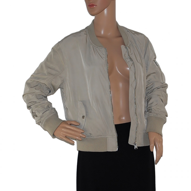 FB-NEW YORKER leichte Damen Jacke in Grau-Grün - Größe M/L - Vorderansicht