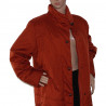 Lange Damen Steppjacke in Rot-Braun - Größe 42/44 - Vorderansicht