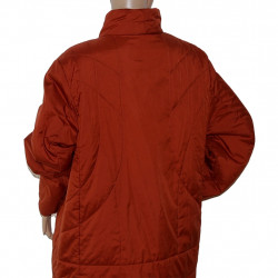 Lange Damen Steppjacke in Rot-Braun - Größe 42/44 - Rückansicht