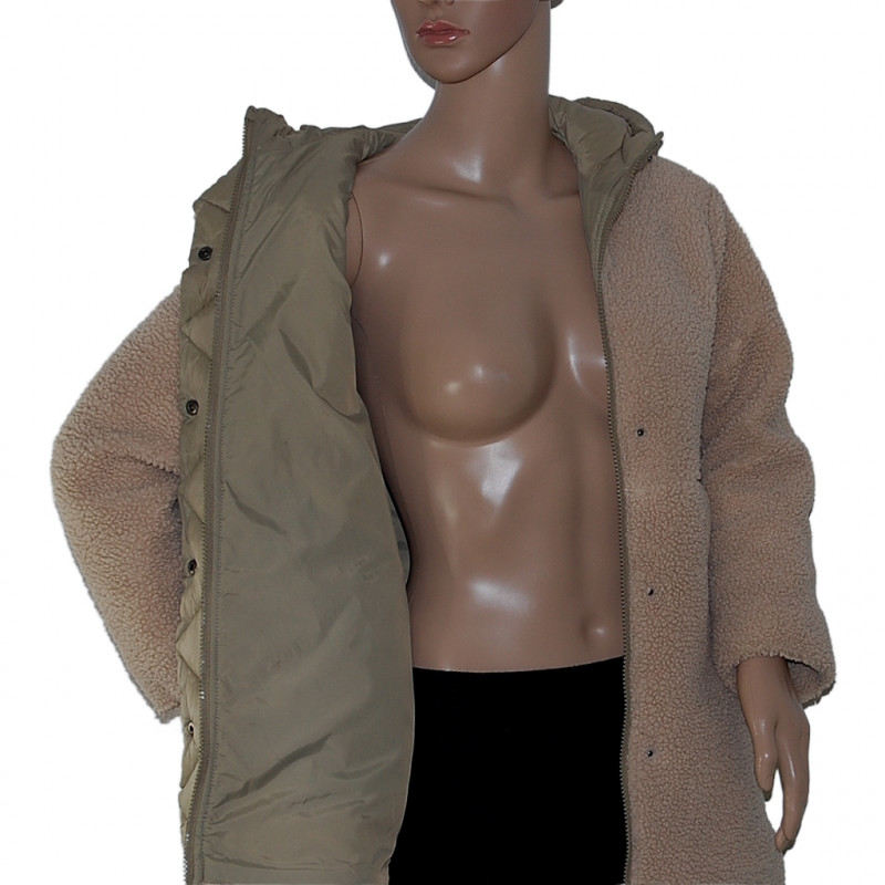 Mädchen/Damen ZARA Lammfellimitation Jacke Braun - Größe XS/S - Hauptansicht