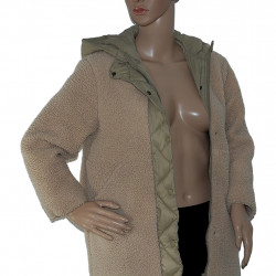 Mädchen/Damen ZARA Lammfellimitation Jacke Braun - Größe XS/S - Vorderansicht