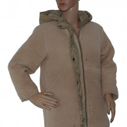 Mädchen/Damen ZARA Lammfellimitation Jacke Braun - Größe XS/S - Detailansicht