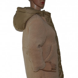 Mädchen/Damen ZARA Lammfellimitation Jacke Braun - Größe XS/S - Seitenansicht