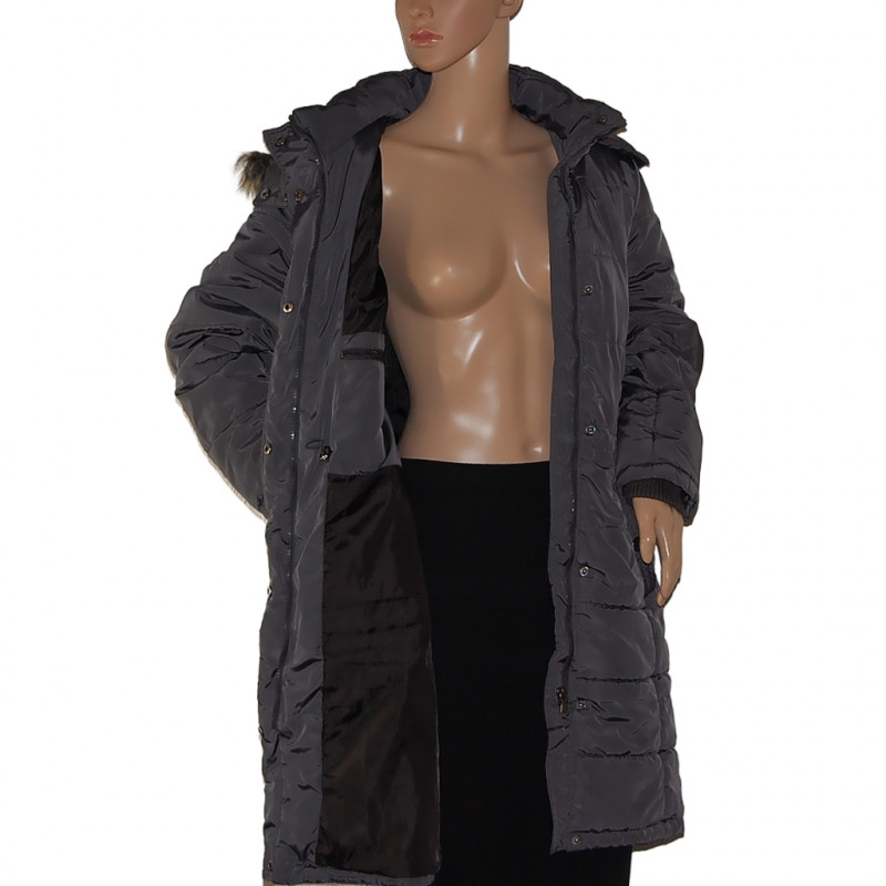 Wattierte Damen Steppjacke-/Mantel in Farbe Anthrazit - Größe M/L - Hauptansicht