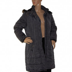 Wattierte Damen Steppjacke-/Mantel in Farbe Anthrazit - Größe M/L - Vorderansicht