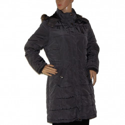 Wattierte Damen Steppjacke-/Mantel in Farbe Anthrazit - Größe M/L - Farbansicht