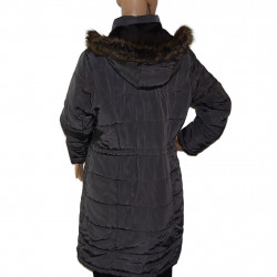 Wattierte Damen Steppjacke-/Mantel in Farbe Anthrazit - Größe M/L - Rückansicht