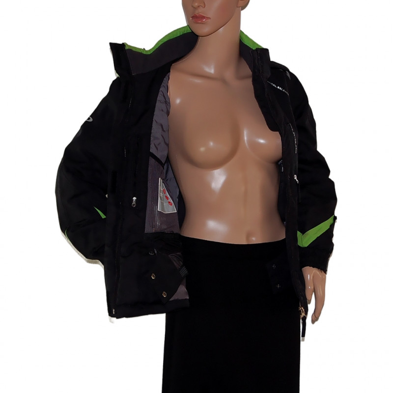 Damen ONLINE Winter Skijacke in Schwarz-Grün - Größe 36/38 - Hauptansicht