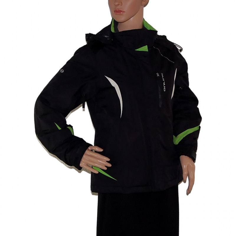 Damen ONLINE Winter Skijacke in Schwarz-Grün - Größe 36/38 - Vorderansicht