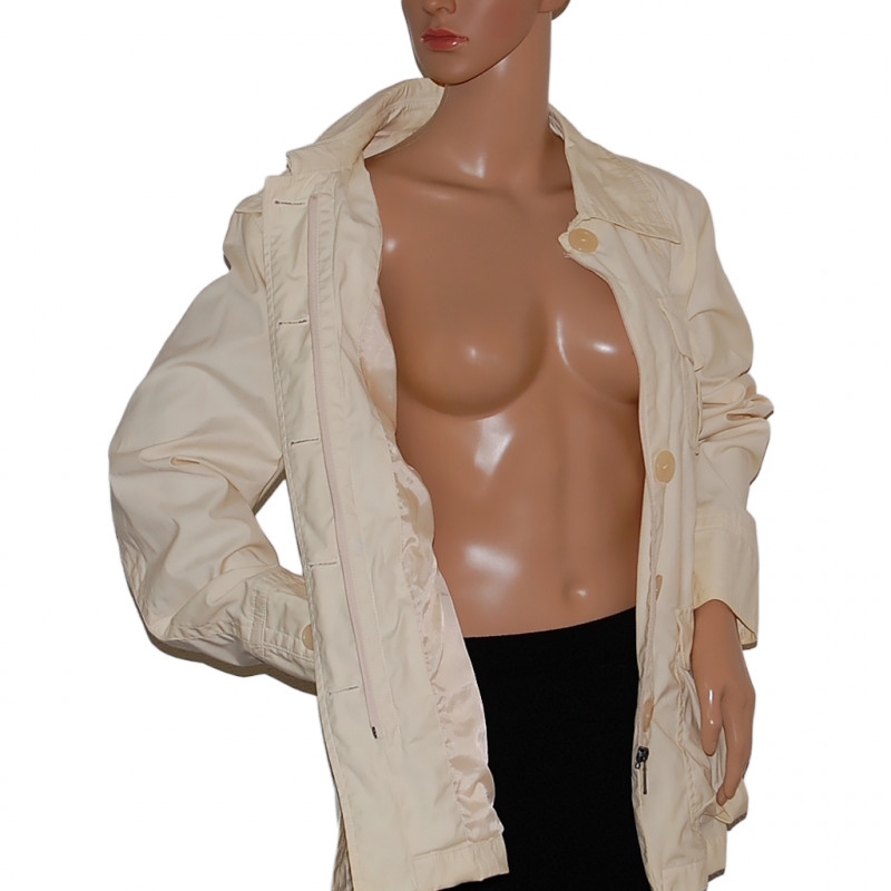 C&A leichte Damenjacke lang, in Beigeweiß - Größe 40/42 - Hauptansicht