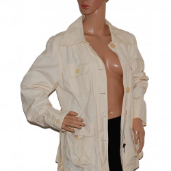 C&A leichte Damenjacke lang, in Beigeweiß - Größe 40/42 - Vorderansicht