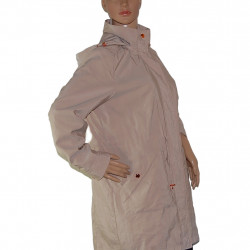 Elegante, lange Damenjacke, in Hellbraun in Größe 40/42 - Seitenansicht