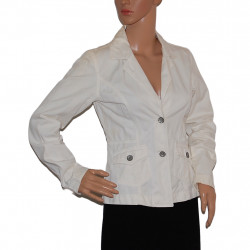 Clockhouse Jeans Damen-Sakko in Beigeweiß - Größe 38/40 - Vorderansicht