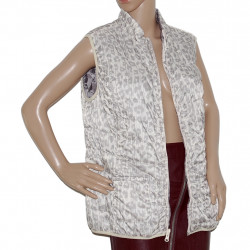 2 Gesichter Silber Beige Damenweste Größe 44/46 - Hauptansicht