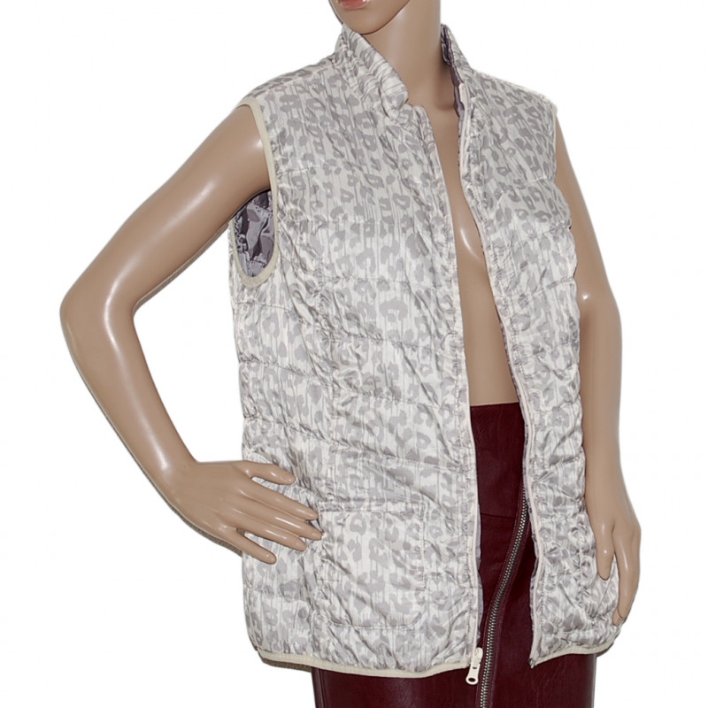 2 Gesichter Silber Beige Damenweste Größe 44/46 - Hauptansicht